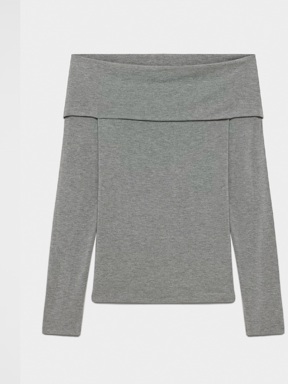 Aritzia Off-Shoulder Long Sleeve Top in Heather Gray